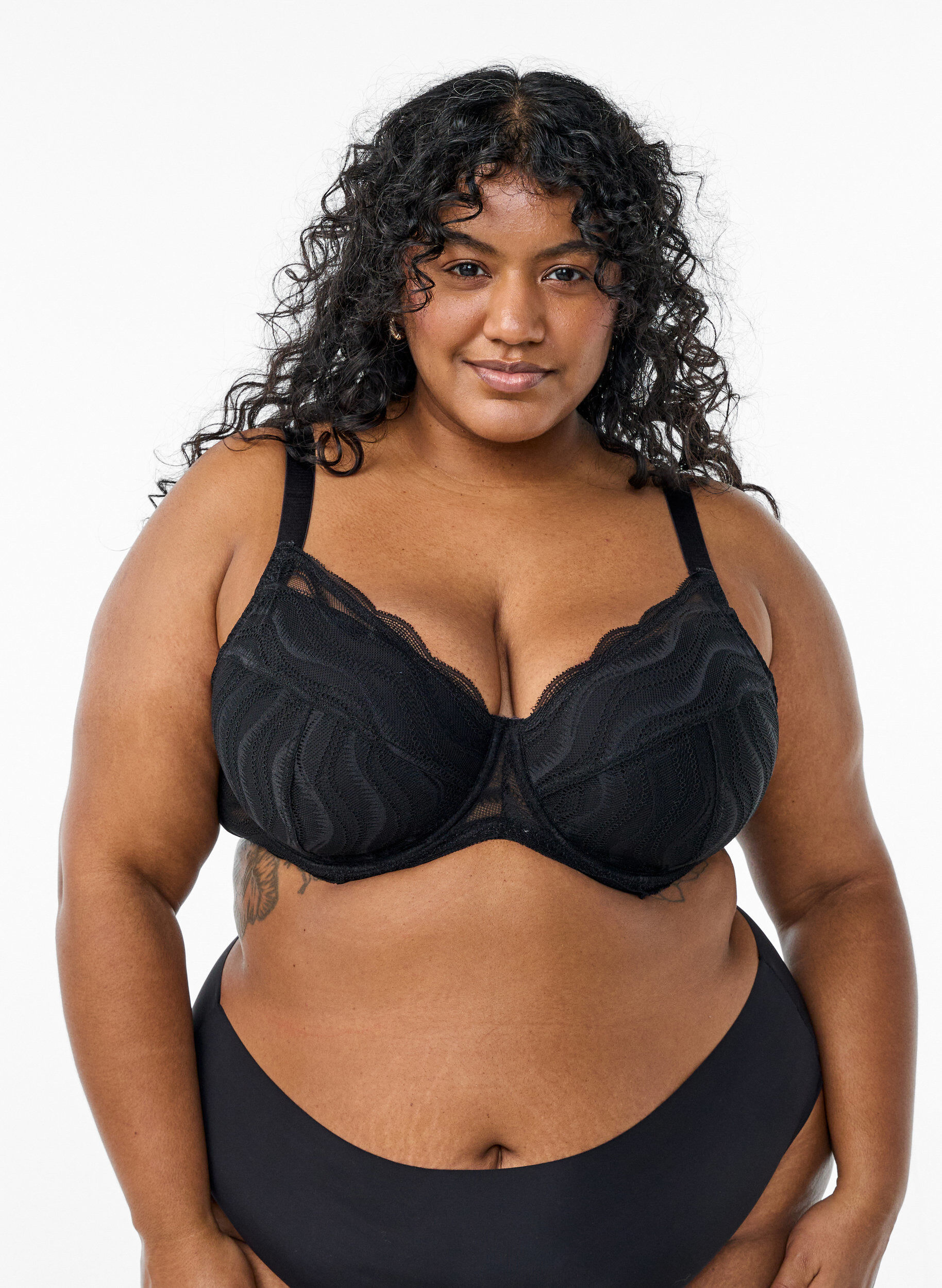 Vadderad BH med spets, Svart, Model