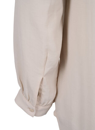 V-ringad blus med långa ärmar, Warm Off-white, Packshot image number 3