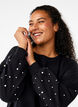 Sweatshirt med pärlor, Black, Model image number 2