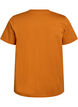 Enkel t-shirt i bomull med rund halsringning, Orange, Packshot image number 1