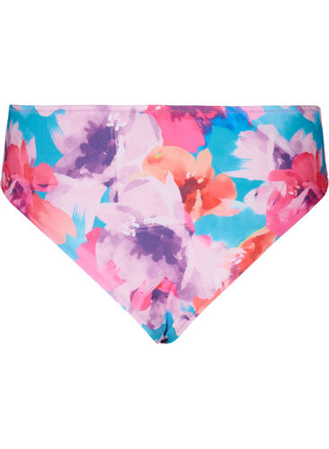 Bikinitrosa med tryck och hög midja, Pink Flower, Packshot image number 1