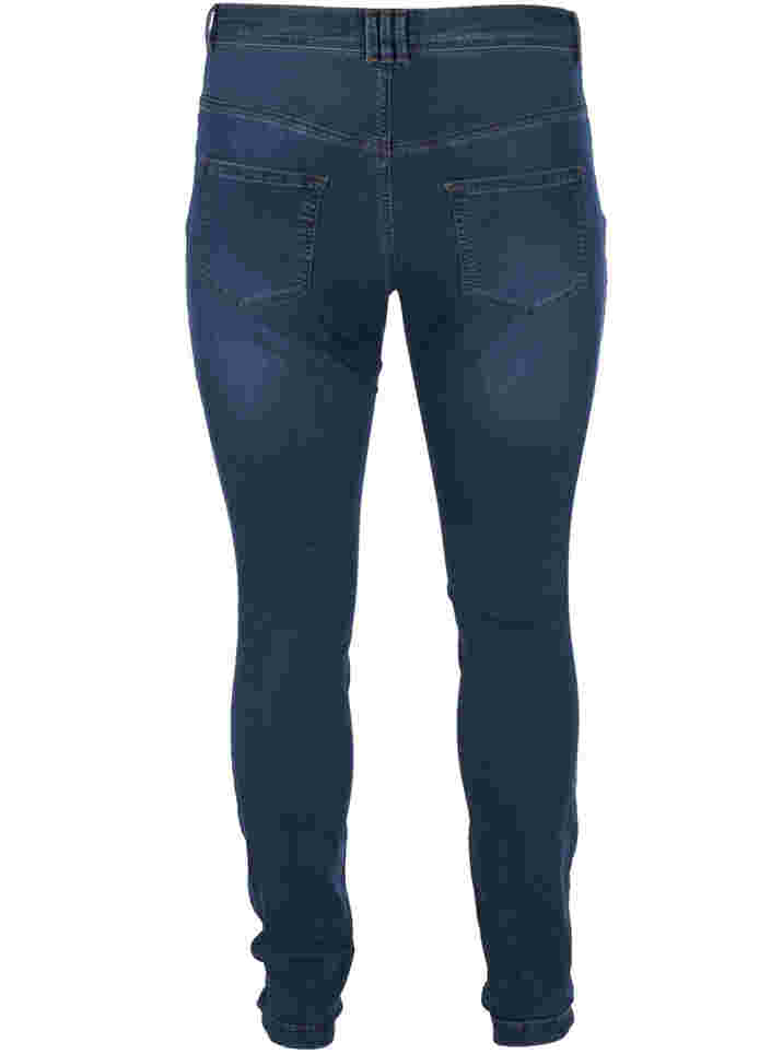 Extra slim Nille jeans med hög midja, Blue d. washed, Packshot image number 1