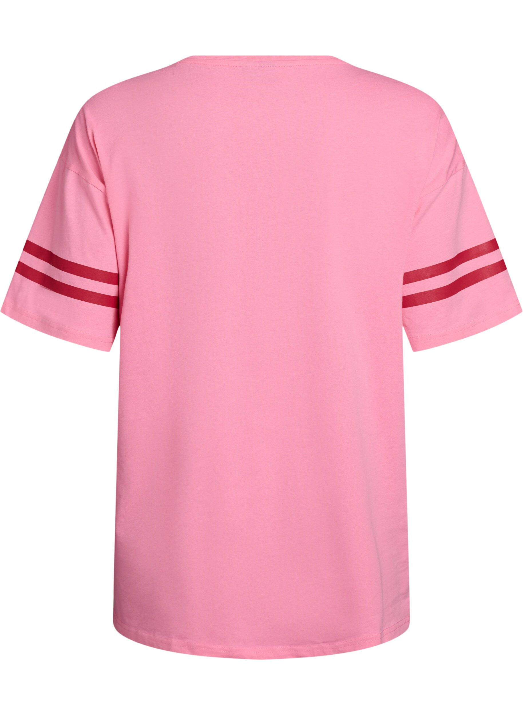 Zizzi Sportig oversized college-t-shirt, Rosa, Packshot image number 1