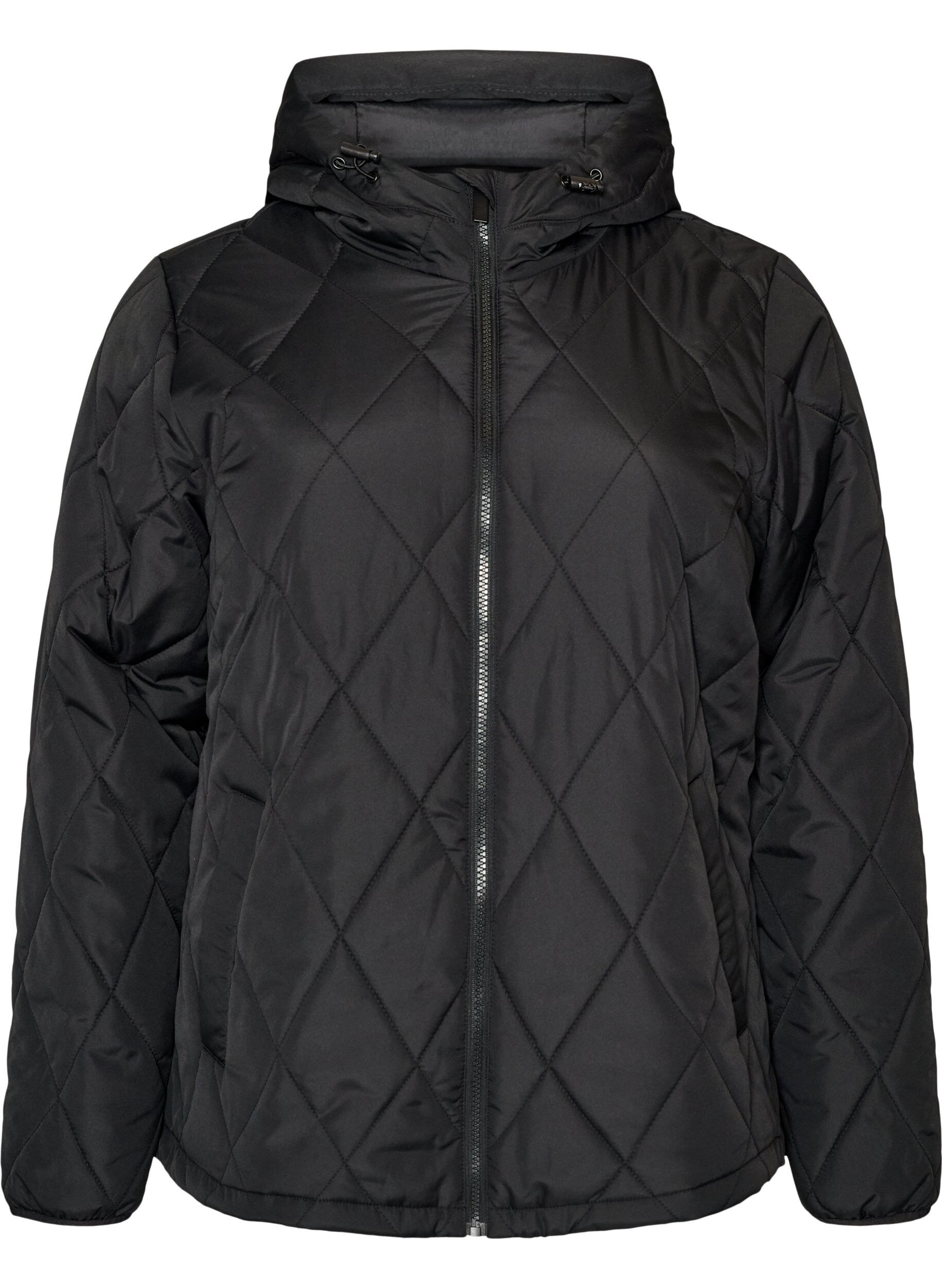 ZizziL&auml;tt vadderad jacka med diamantquilt, Svart, Packshot image number 0