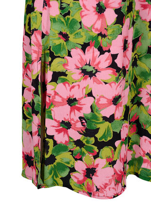 Skjortklänning i viskos med blommönster, Pink G. Flower AOP, Packshot image number 3