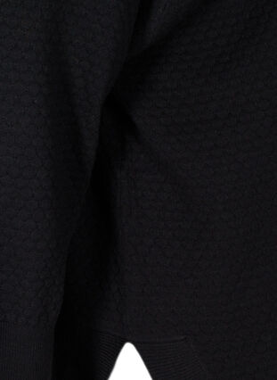 Stickad poncho med struktur, Black, Packshot image number 3