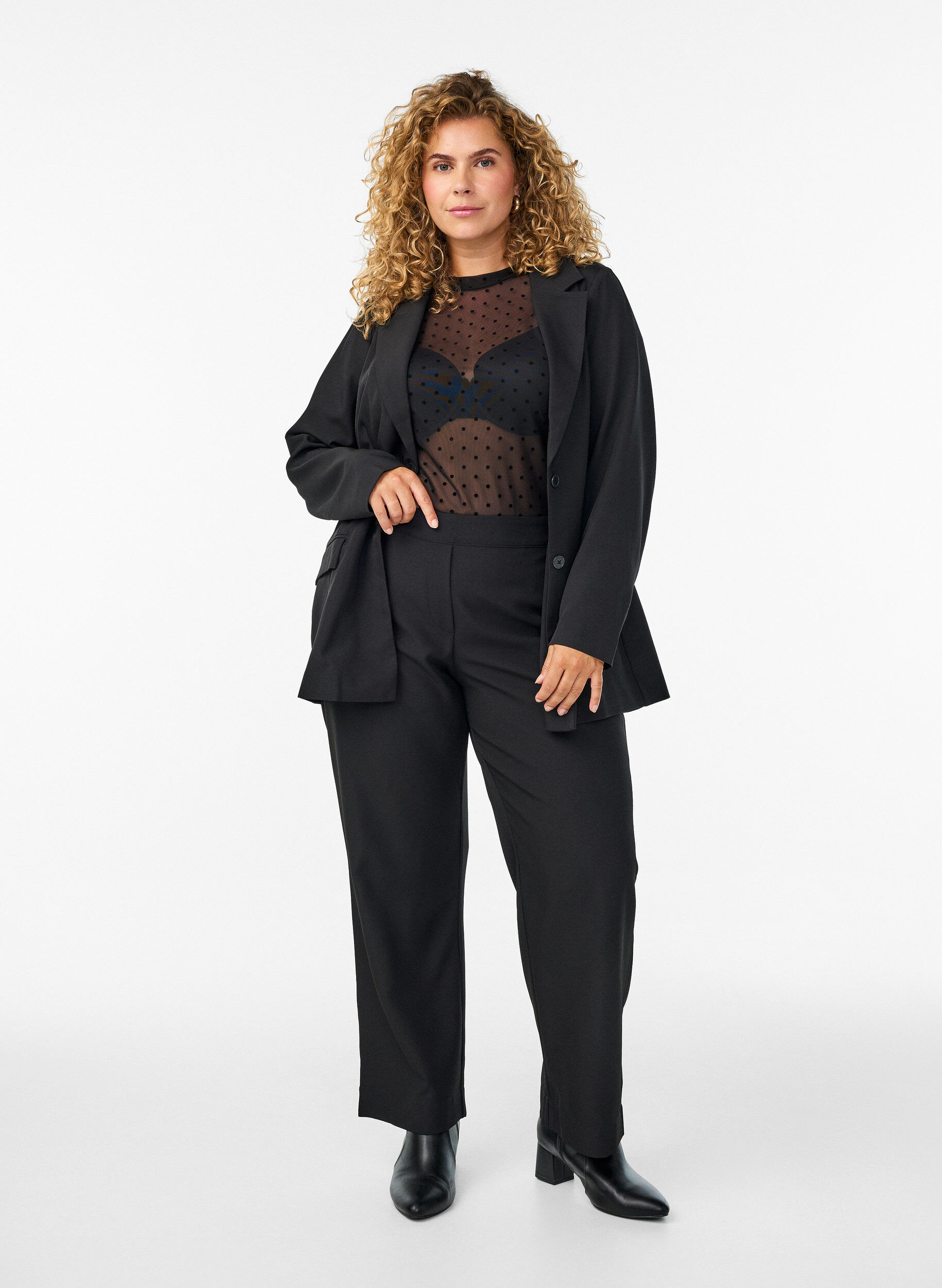 ZizziL&ouml;sa byxor med fickor, Svart, Model image number 0