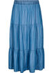 Maxijeanskjol med volanger, Bl&aring;, Packshot image number 0