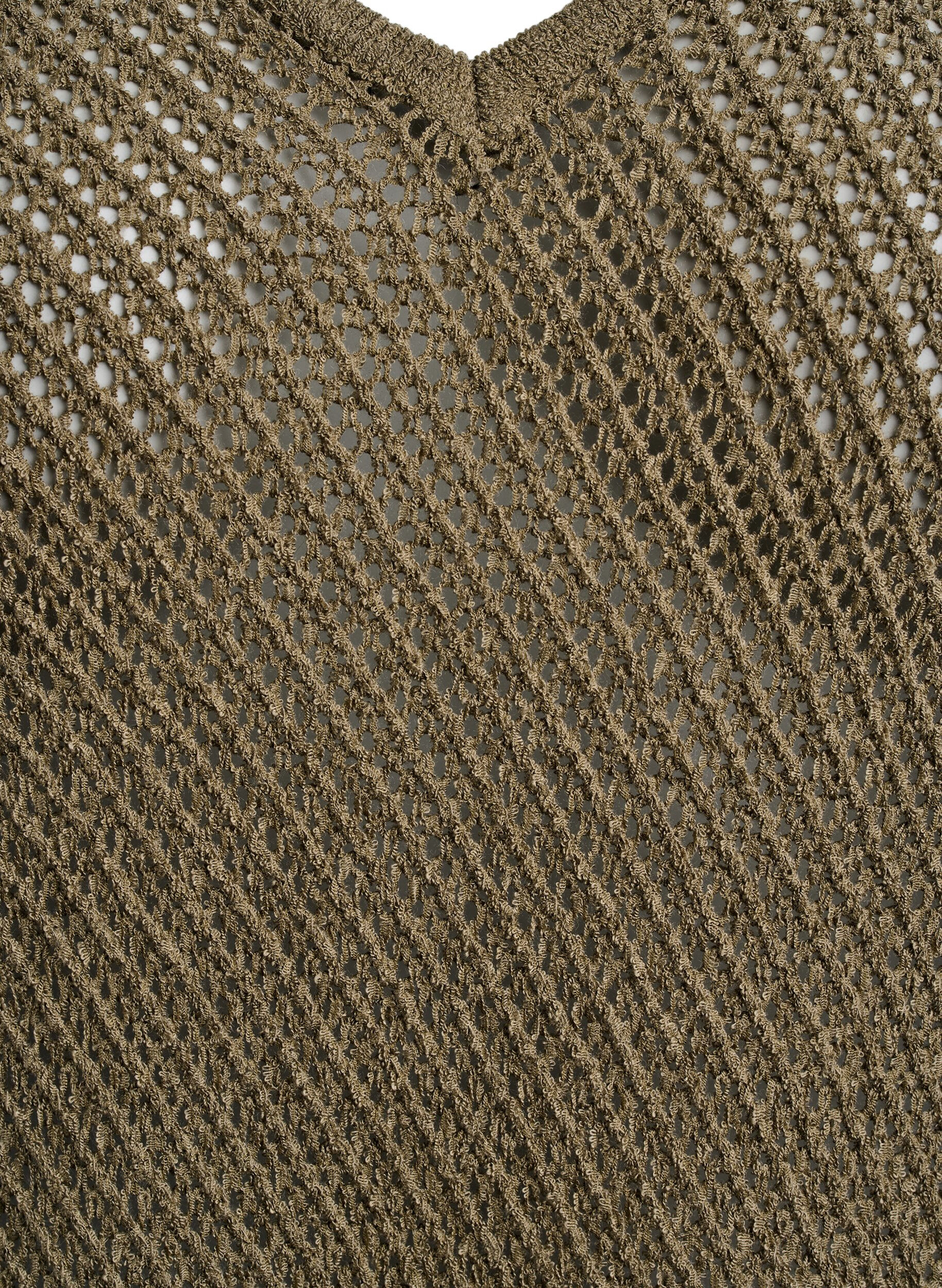 Zizzi FLASH - &Auml;rml&ouml;s stickad topp med v-ringning, Gr&ouml;n, Packshot image number 2