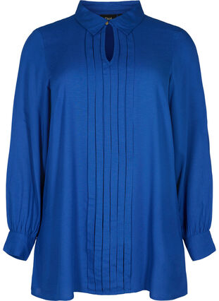 Långärmad blus i viskos med skjortkrage, Surf the web, Packshot image number 0