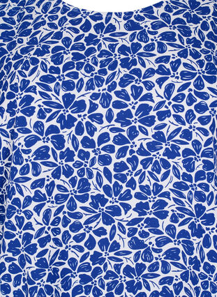 Blus med puffärm, White/Blue Ditsy, Packshot image number 2