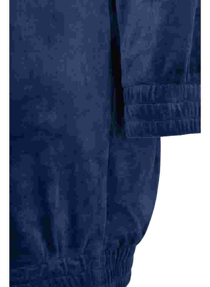 Sweatshirtklänning i velour med huva, Peacoat, Packshot image number 3