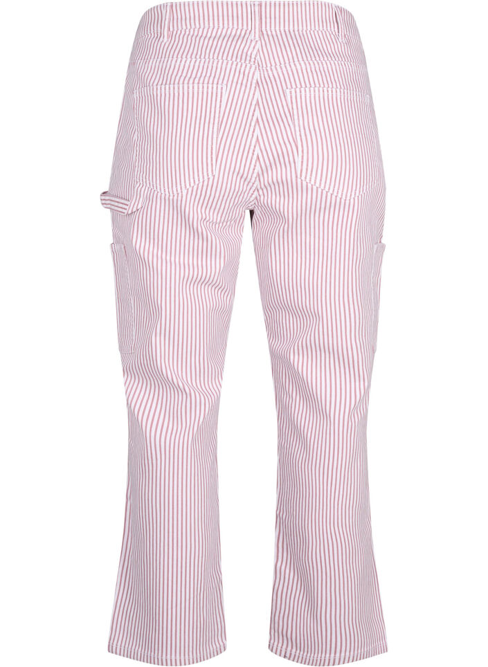 Randiga cargojeans med rak passform, Rose White Stripe, Packshot image number 1
