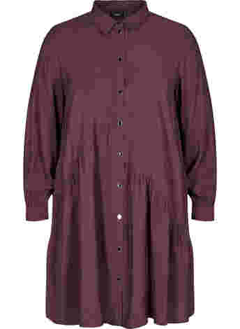 Enfärgad skjortklänning i a-linjeform
