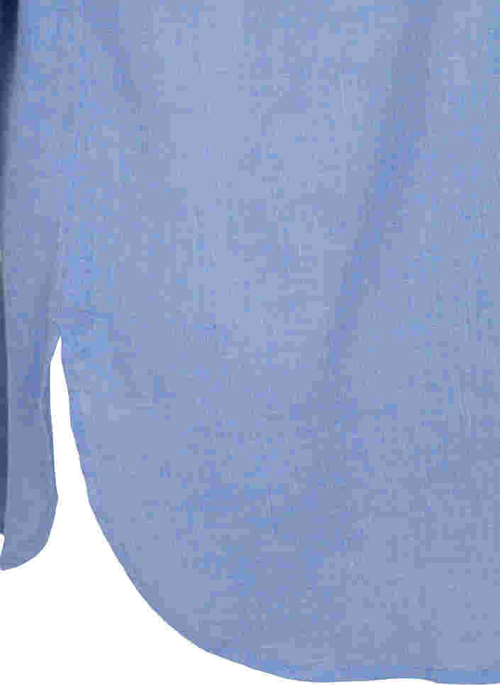 Lång skjorta med 3/4-ärmar och v-ringning, Ultramarine, Packshot image number 3