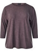Jerseyblus med 3/4-&auml;rm, Brun, Packshot image number 0