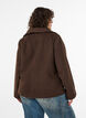 Kort jacka med asymmetrisk kn&auml;ppning, Brun, Model image number 2