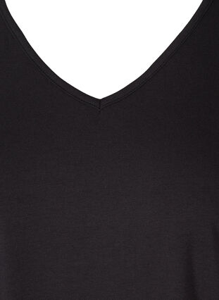 T-shirt med v-ringning, Black, Packshot image number 2
