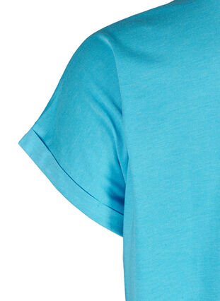 T-shirt i bomullsmix, RIVER BLUE Mel., Packshot image number 3