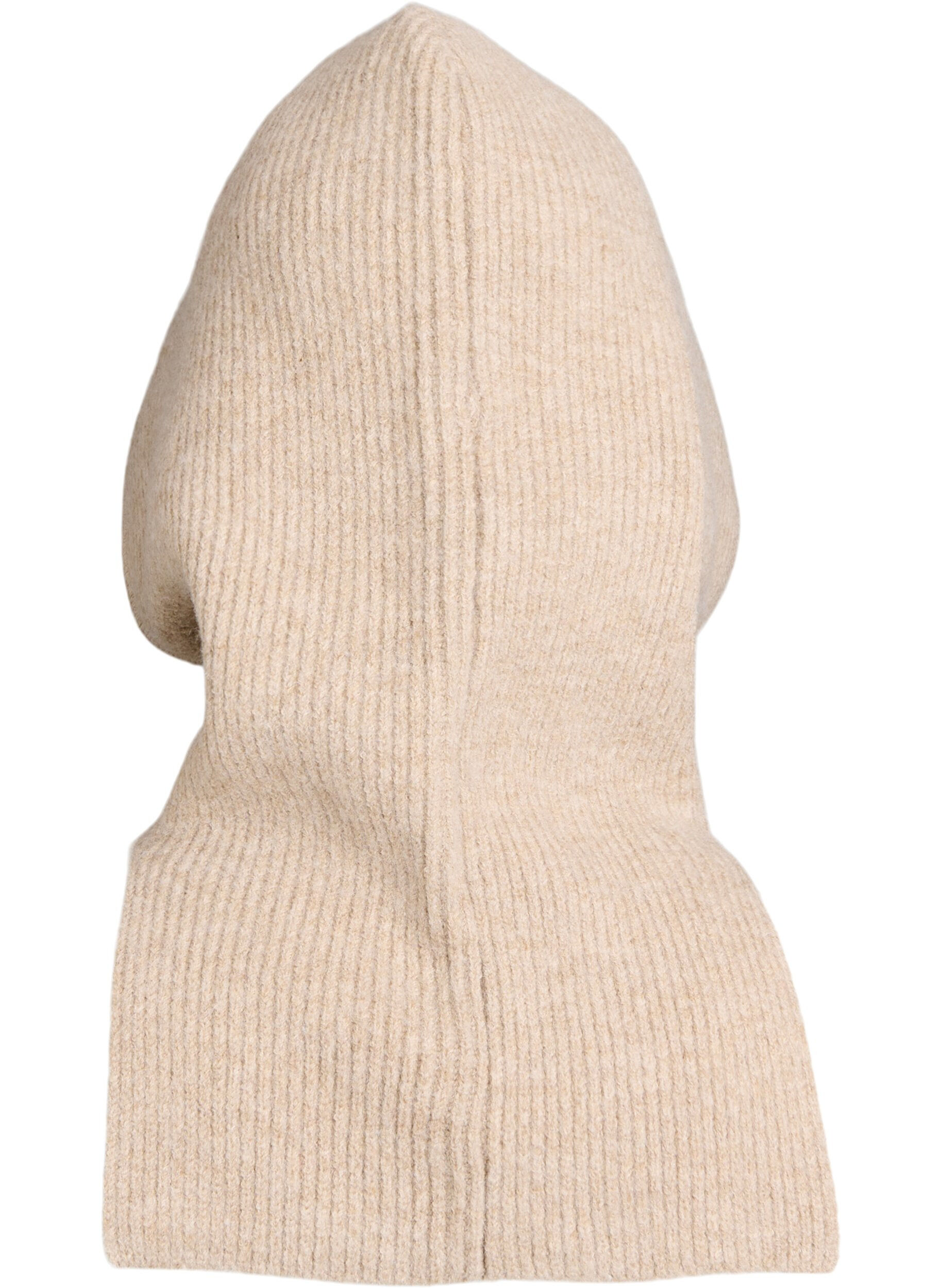 Zizzi Stickad balaklava med dragsko, Beige, Packshot image number 1