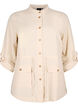 Skjorta i linneblandning med fickor, Sandshell, Packshot image number 0