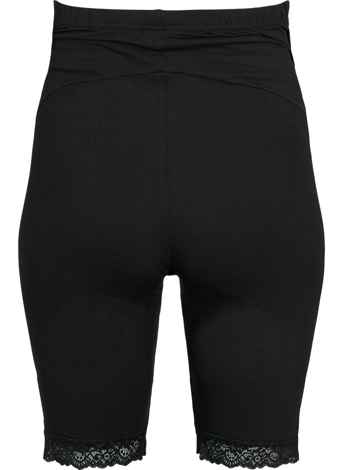 Cykelshorts för gravida med spetskant, Black, Packshot image number 1