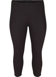 Leggings med 3/4-l&auml;ngd och knappar, Svart