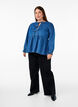 Randig denimblus med knytband fram, Blå, Model image number 1