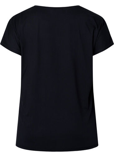 Kortärmad träningst-shirt med tryck, Black/Pink Print, Packshot image number 1