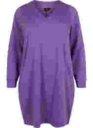 V-ringad sweatshirtklänning, Deep Lavender