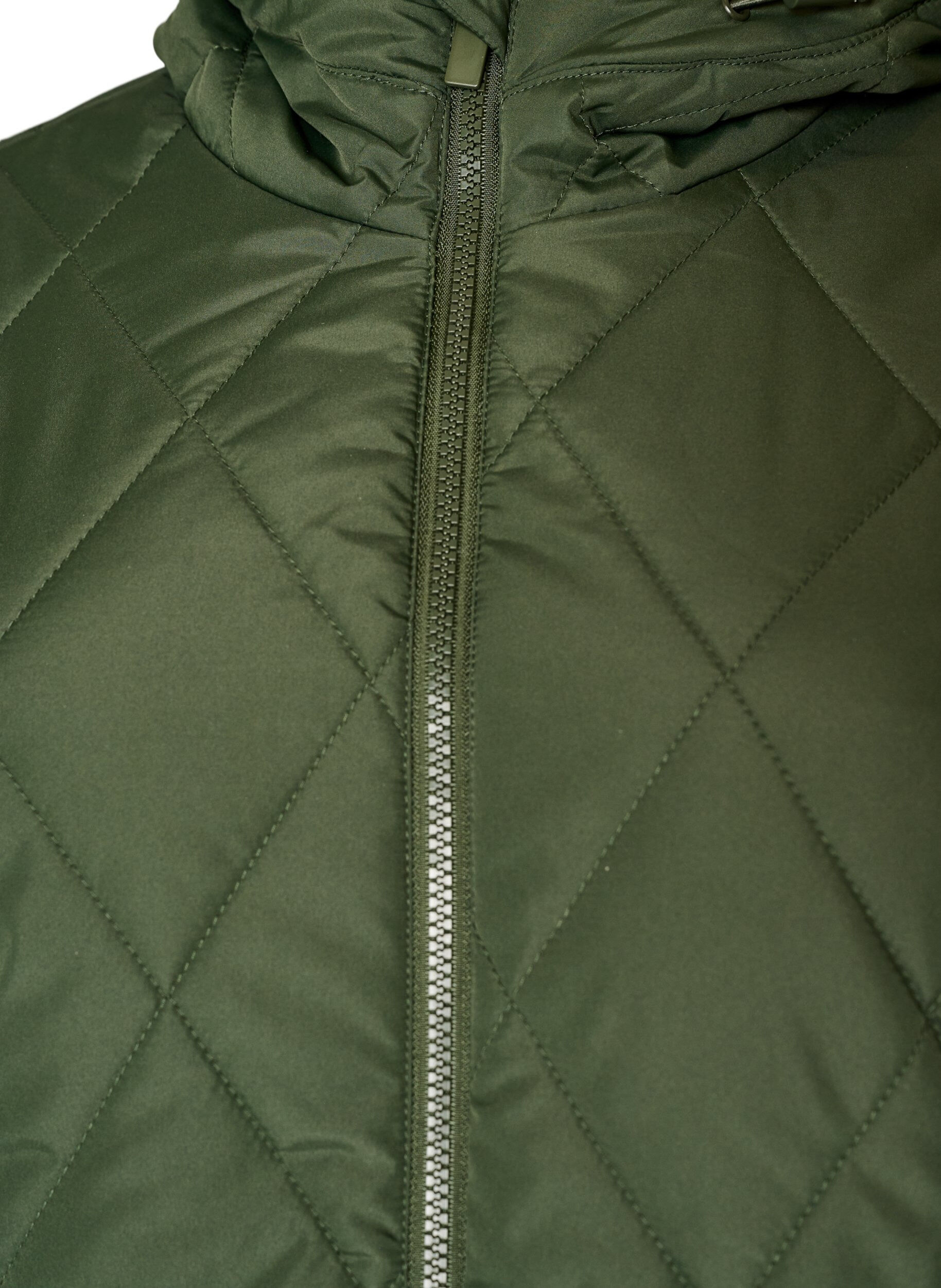 ZizziL&auml;tt vadderad jacka med diamantquilt, Gr&ouml;n, Packshot image number 2