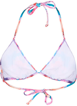 Triangel-bikinibehå med tryck, Pink Flower, Packshot image number 1