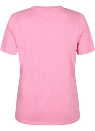 Kortärmad enkel t-shirt med v-ringning, Rosebloom, Packshot image number 1