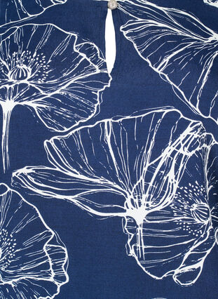 Viskosblus med blommigt mönster och smock, Navy B./Big Fl. AOP, Packshot image number 2