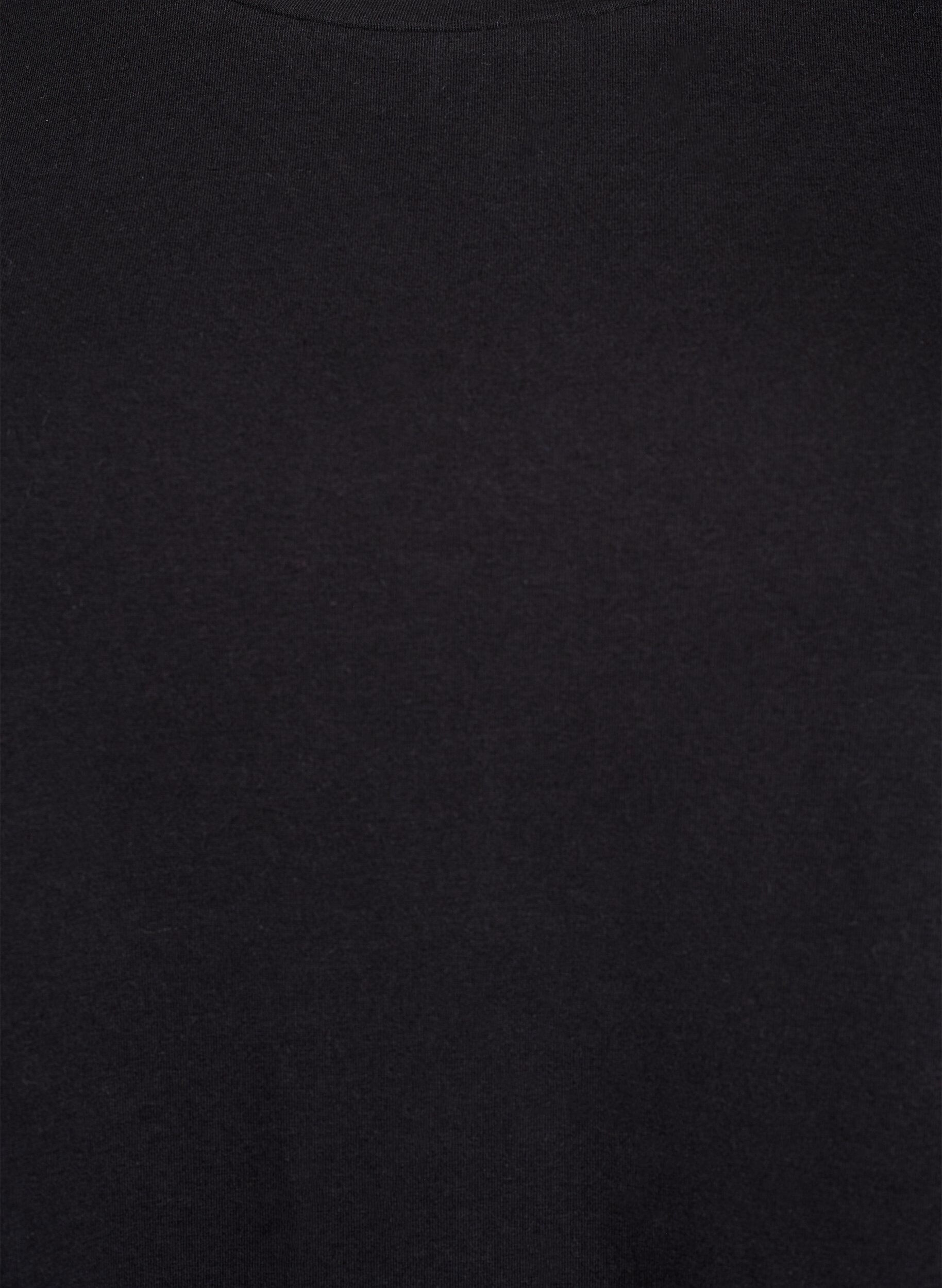 Zizzi T-shirt med broderie anglaise och skulpterade kanter, Svart, Packshot image number 2