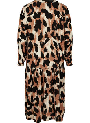 Långklänning med leopard print, Black AOP, Packshot image number 1