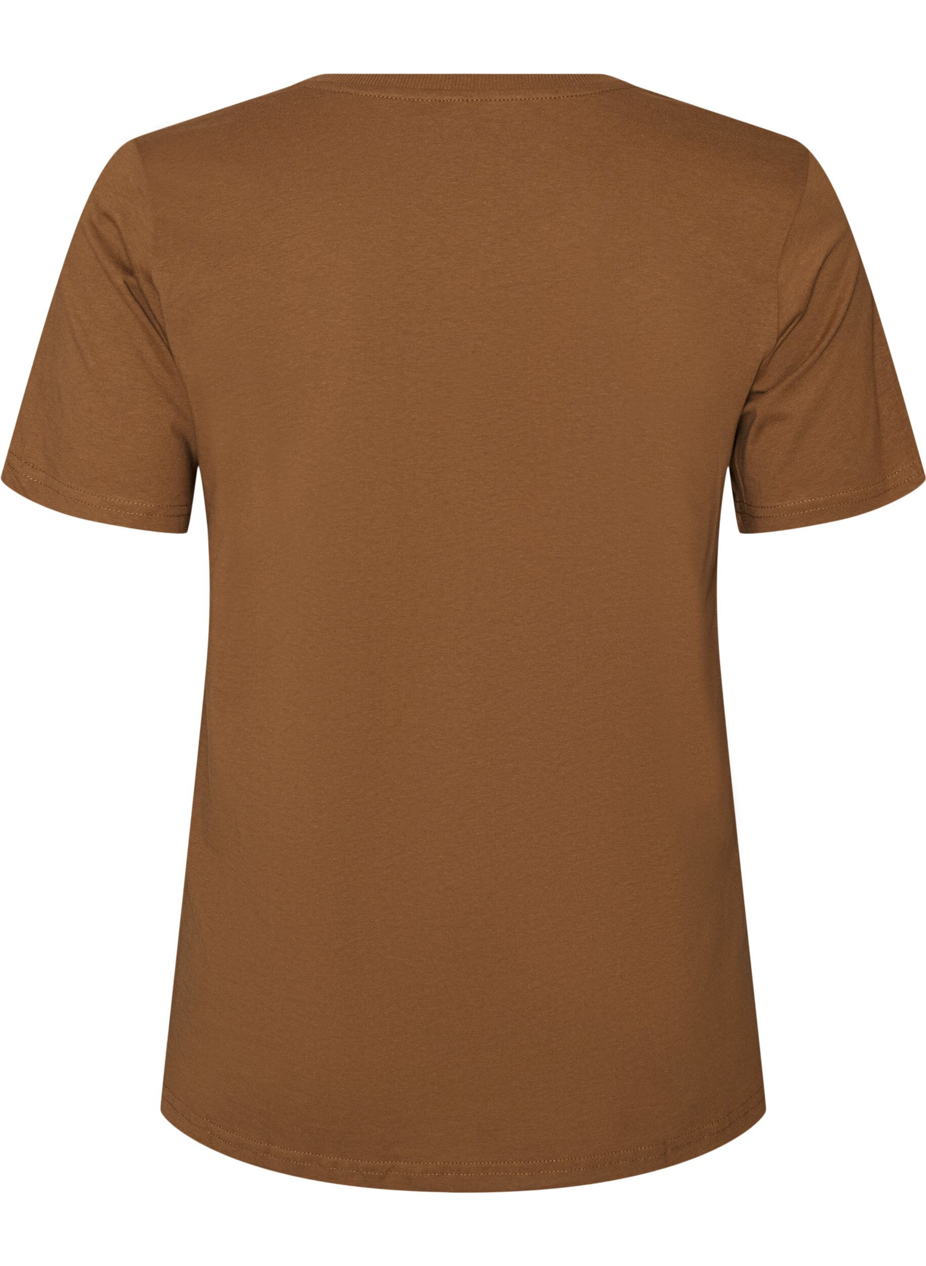 ZizziT-shirt i bomull med tryck, Brun, Packshot image number 1