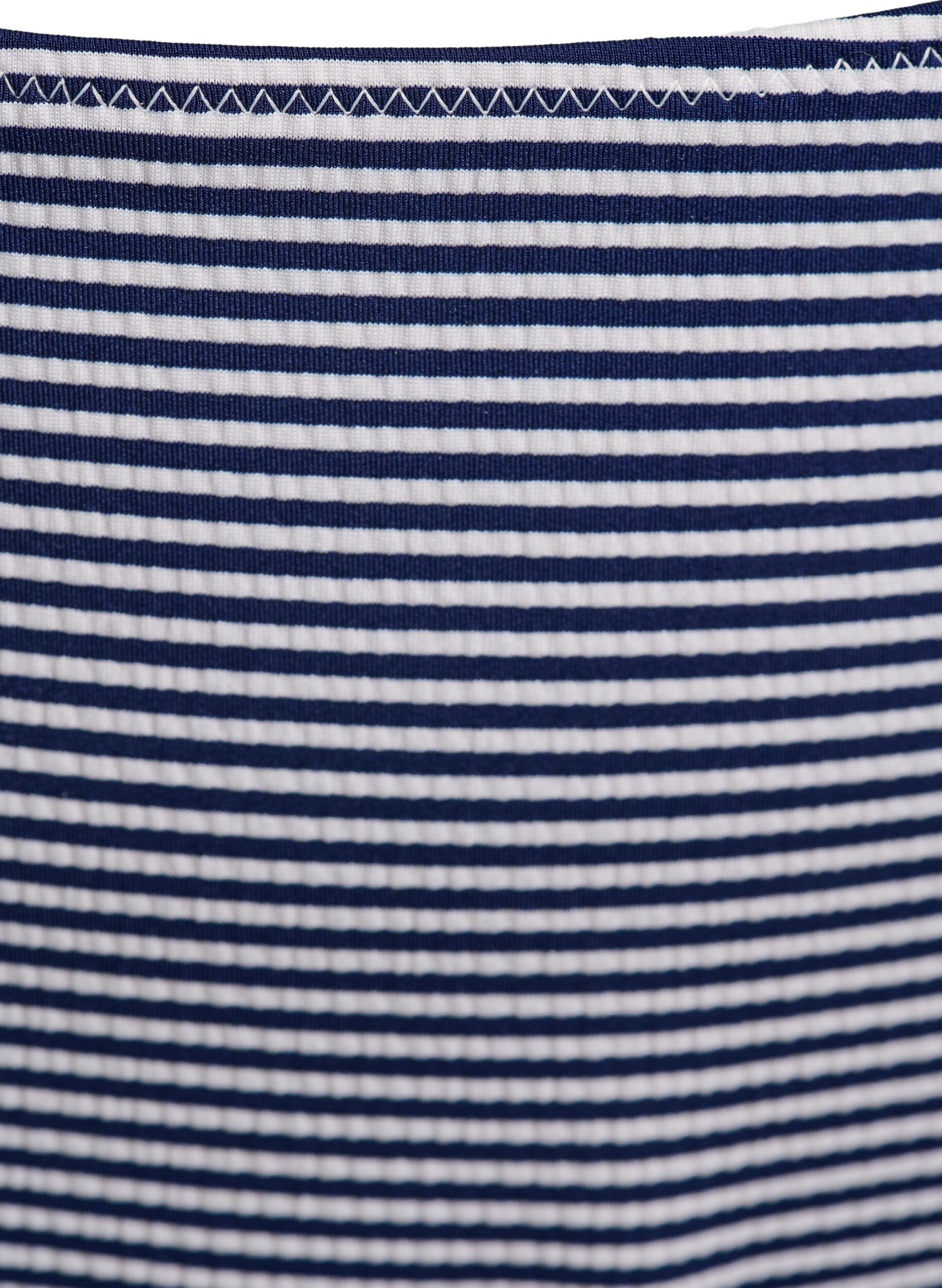 Zizzi Bikinitrosa med randig struktur och normal midja, Bl&aring;, Packshot image number 2