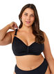 Bikini-bh med bygel och drapering, Svart, Model image number 0
