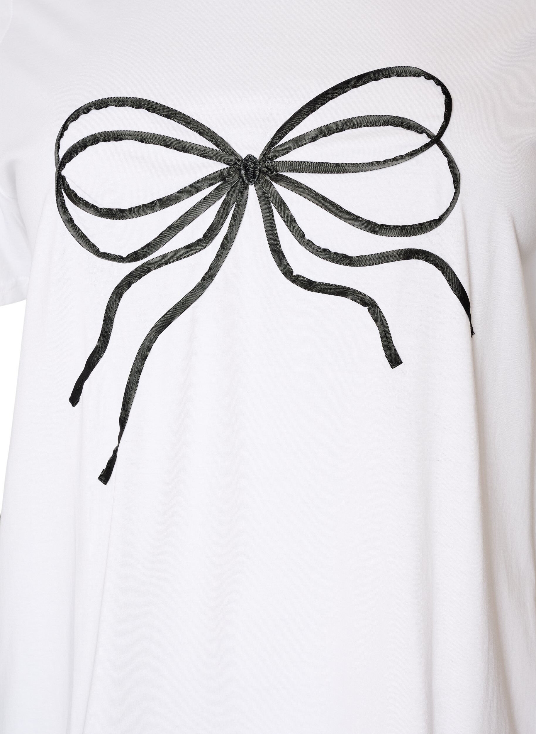 ZizziT-shirt i ekologisk bomull med dekorativt motiv, Vit, Packshot image number 2