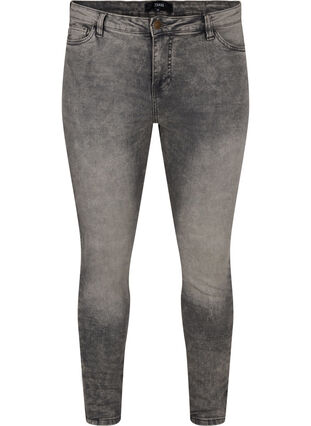 Super slim Amy jeans med hög midja, Grey Denim, Packshot image number 0