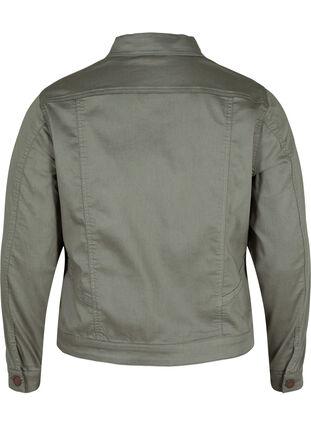 Kort färgad jeansjacka, Agave Green, Packshot image number 1