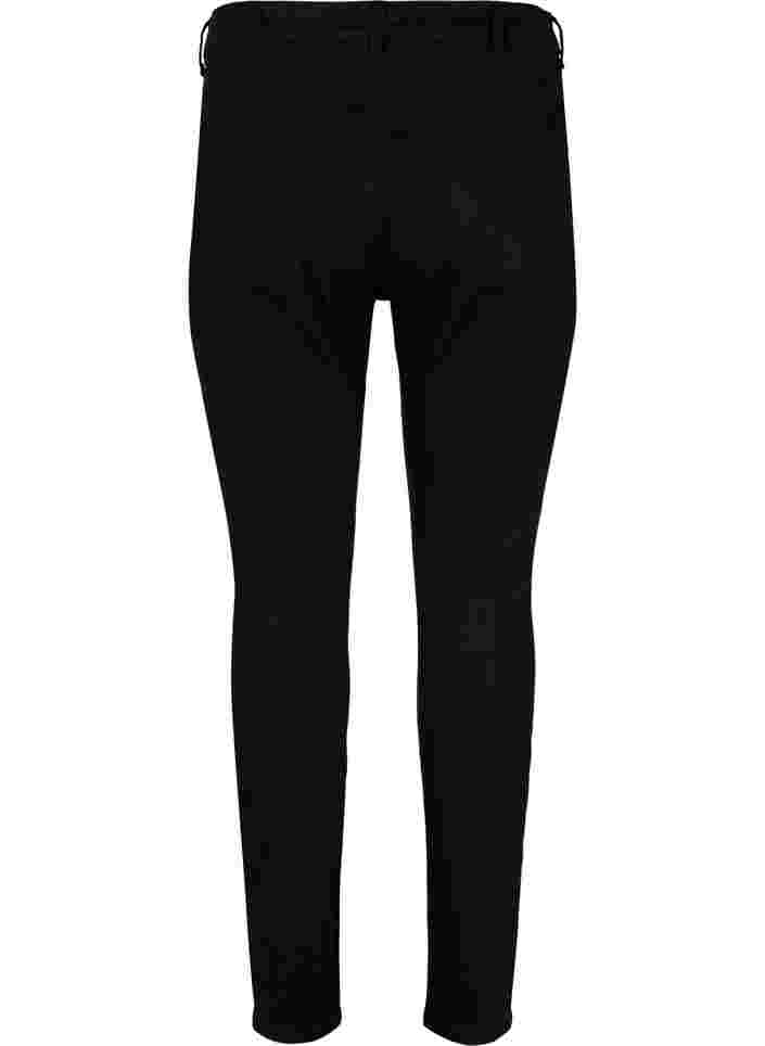Super slim Amy jeans med resår i midjan, Black, Packshot image number 1