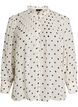 Blus i viskos med volangkrage, Vit, Packshot image number 0