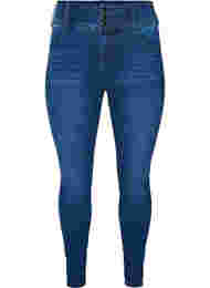 Super slim Bea jeans med extra hög midja, Blue denim
