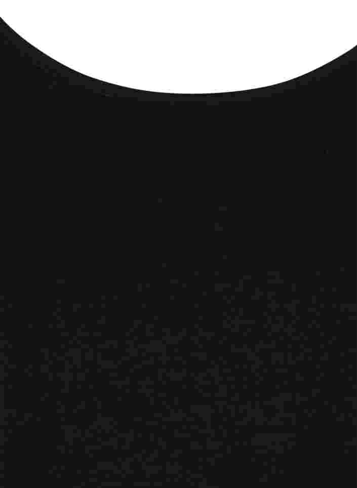 Bomullströja med 3/4-ärmar, Black, Packshot image number 2