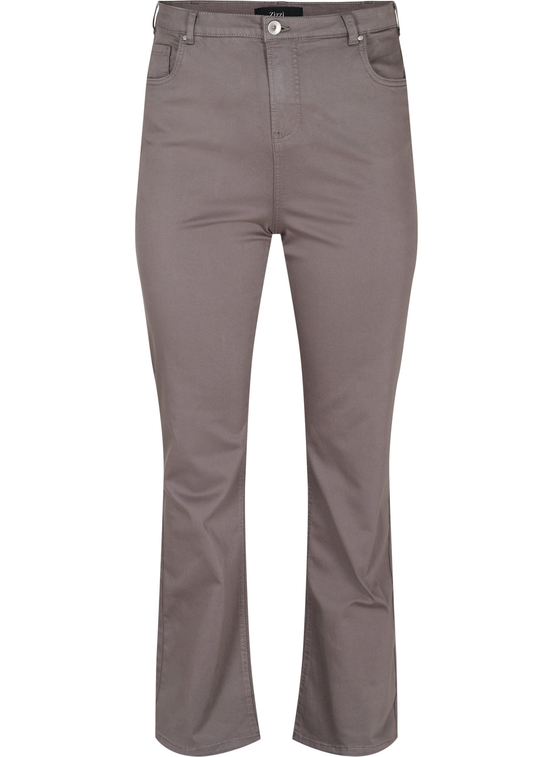 Zizzi Utsv&auml;ngda jeans med extra h&ouml;g midja, Gr&aring;, Packshot image number 0