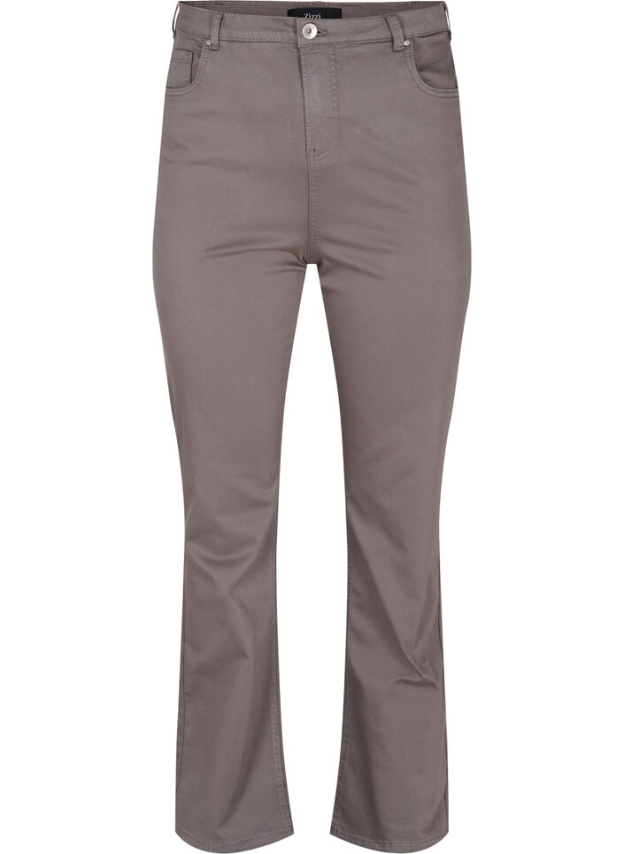 Utsvängda jeans med extra hög midja, Grå, Packshot image number 0