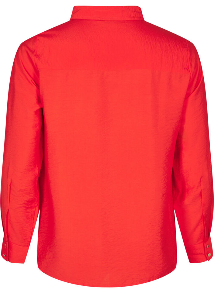 Skjorta med krage och bröstfickor, Röd, Packshot image number 1