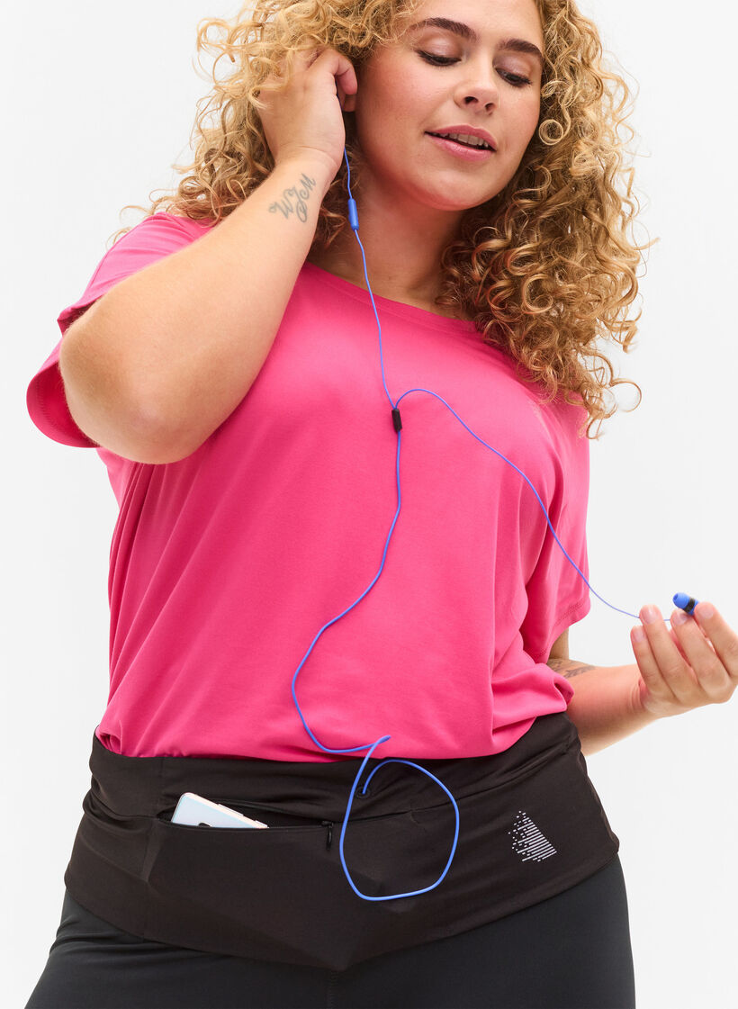 Löparbälte med reflex och fickor, Black, Model image number 2